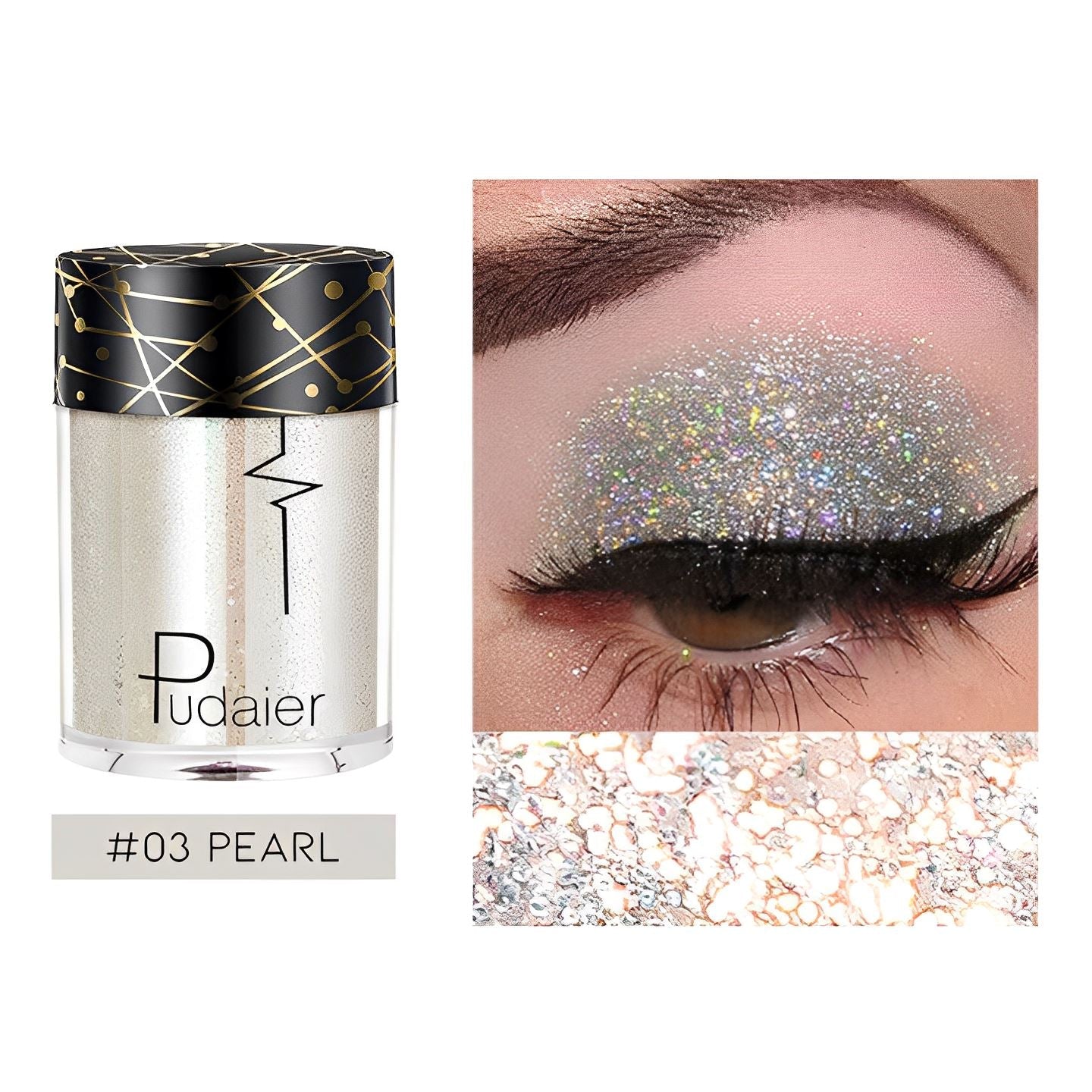 Single Shade High Shine Glitter Make-up Every Day And Night #03 Pearl 