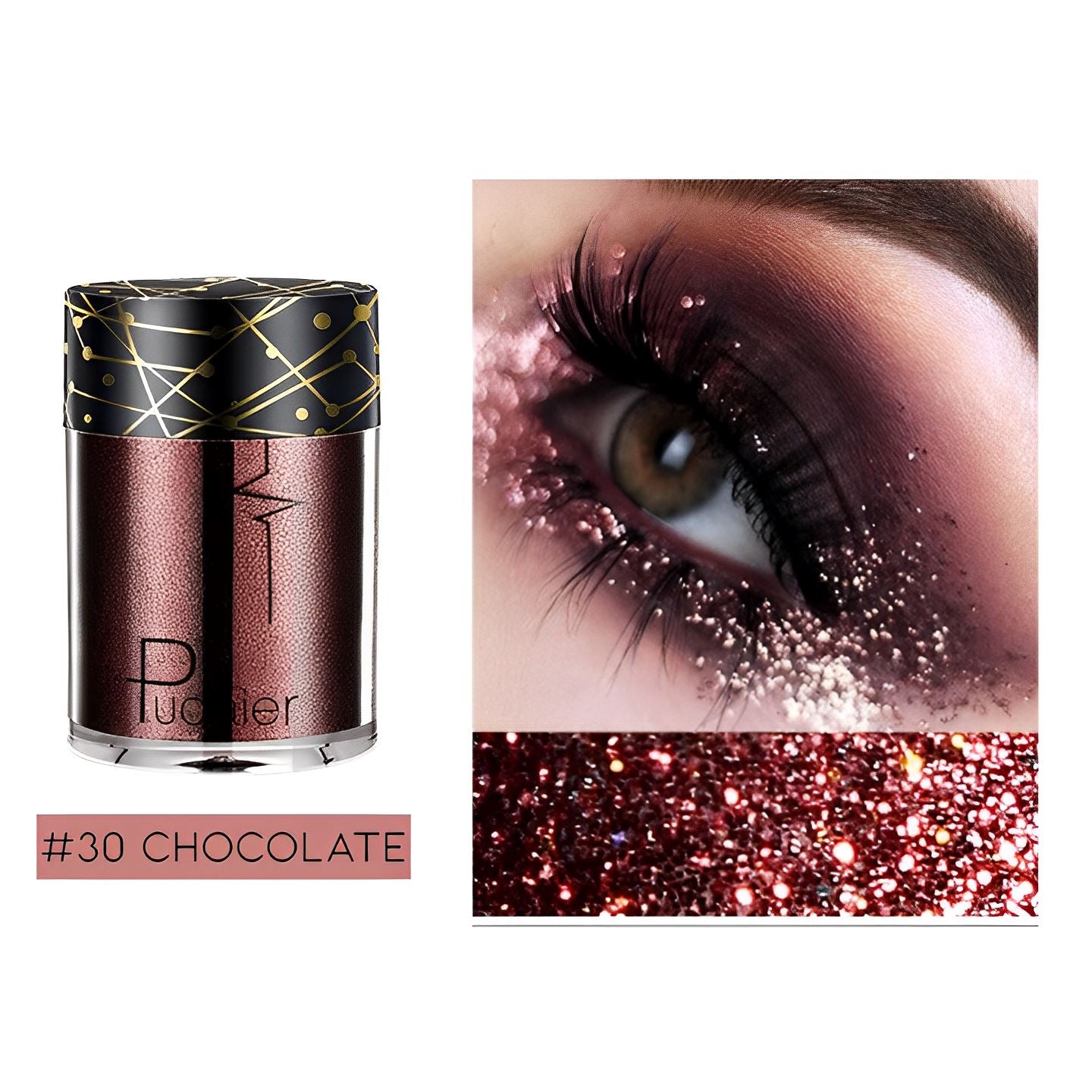 Single Shade High Shine Glitter Make-up Every Day And Night #30 Chocolate 