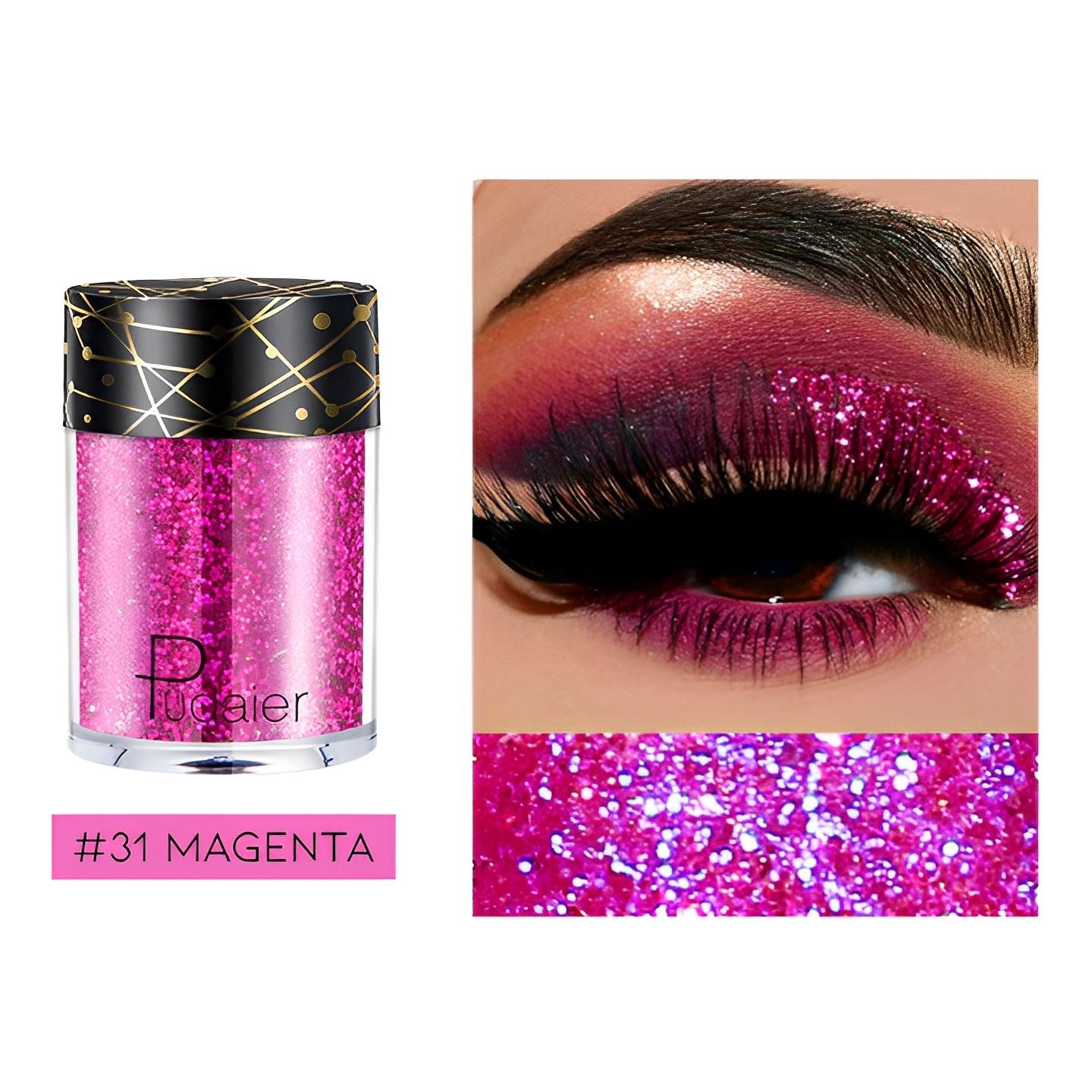 Single Shade High Shine Glitter Make-up Every Day And Night #31 Magenta 