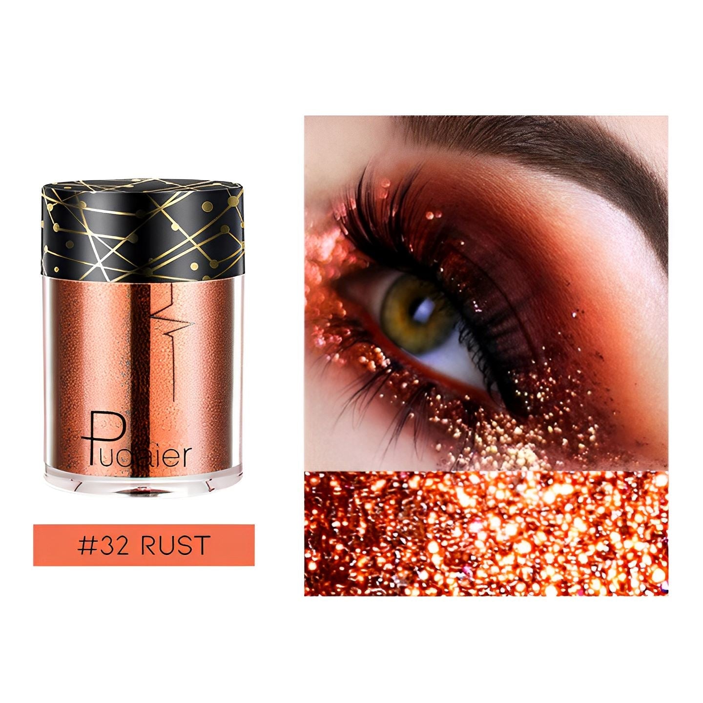Single Shade High Shine Glitter Make-up Every Day And Night #32 Rust 
