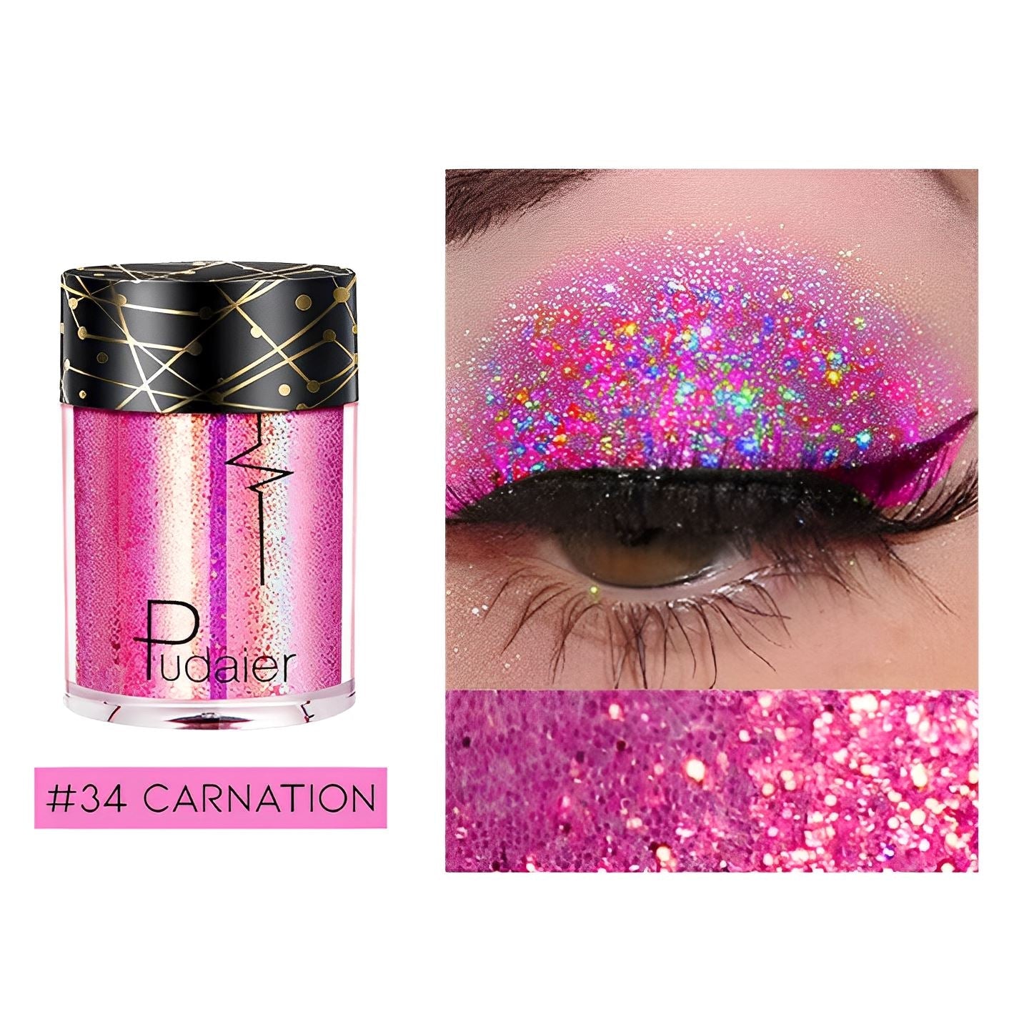 Single Shade High Shine Glitter Make-up Every Day And Night #34 Carnation 