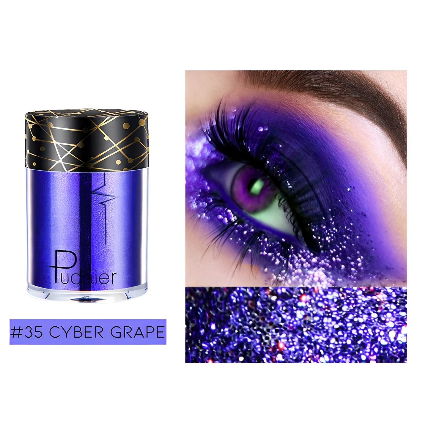Single Shade High Shine Glitter Make-up Every Day And Night #35 Cyber Grape 