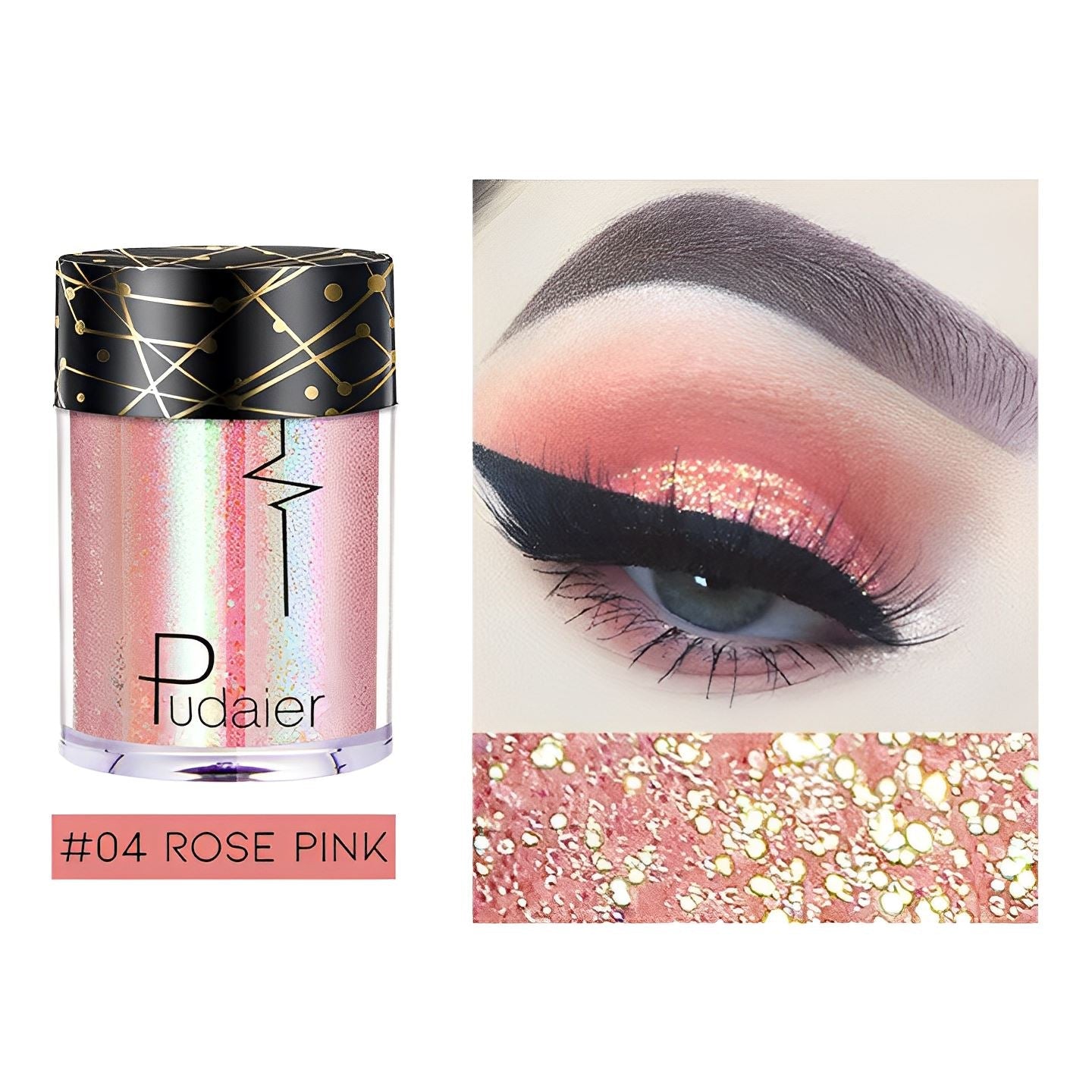 Single Shade High Shine Glitter Make-up Every Day And Night #04 Rose Pink 