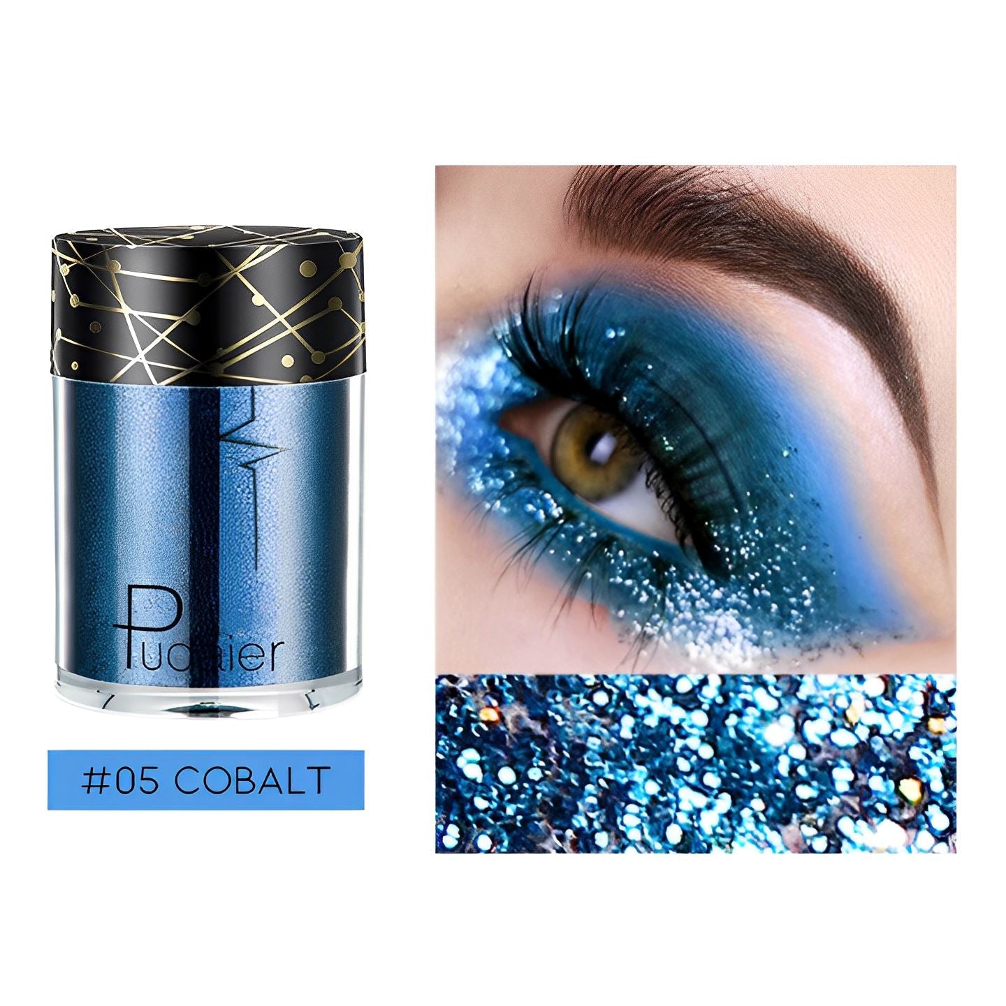 Single Shade High Shine Glitter Make-up Every Day And Night #05 Cobalt 