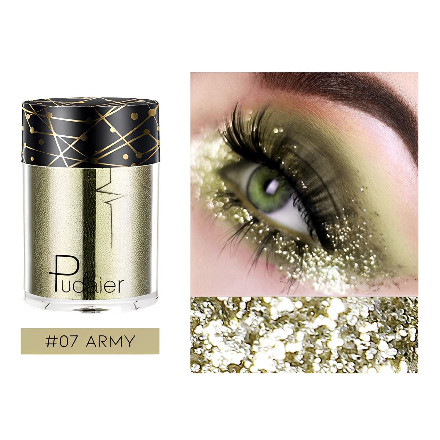 Single Shade High Shine Glitter Make-up Every Day And Night #07 Army 