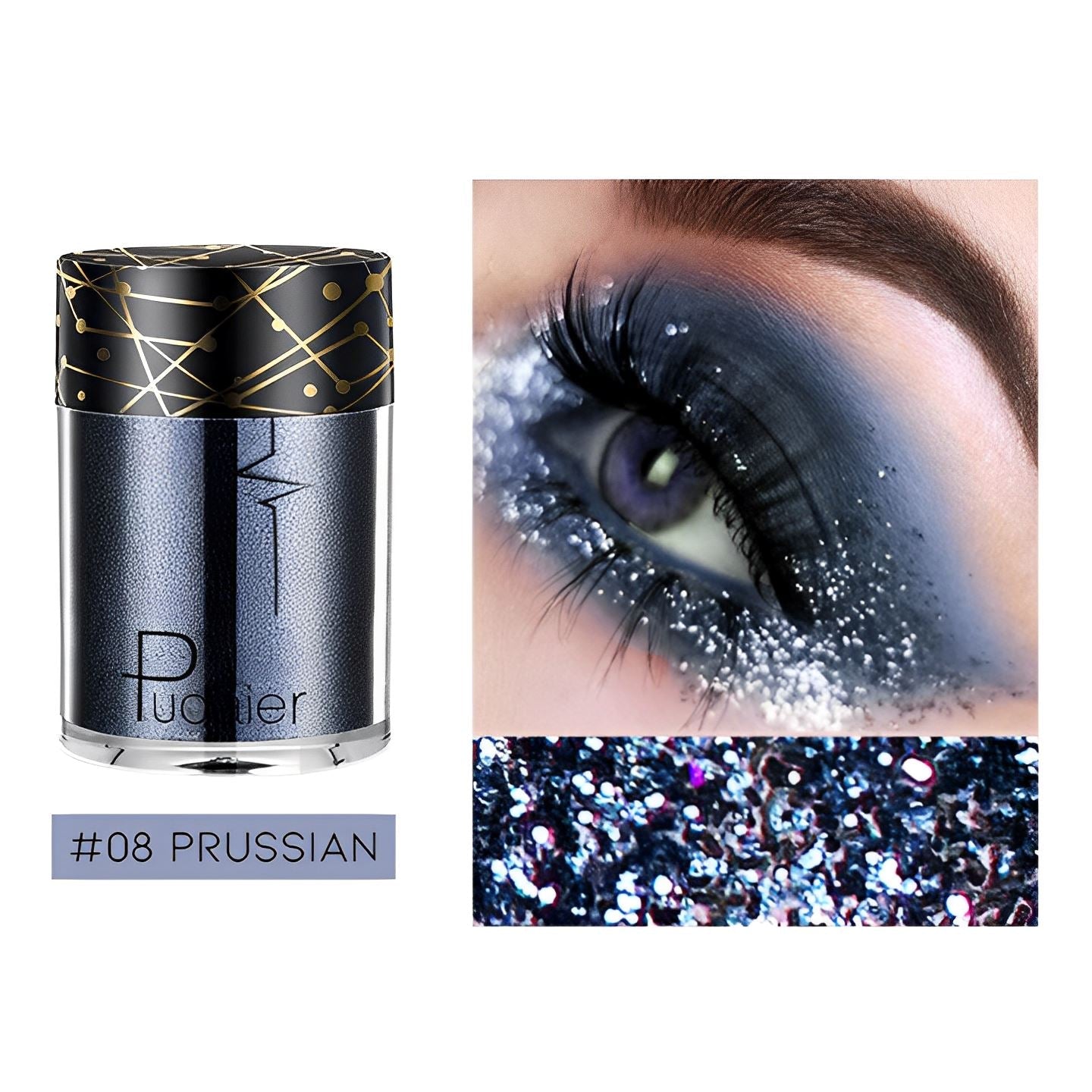 Single Shade High Shine Glitter Make-up Every Day And Night #08 Prussian 