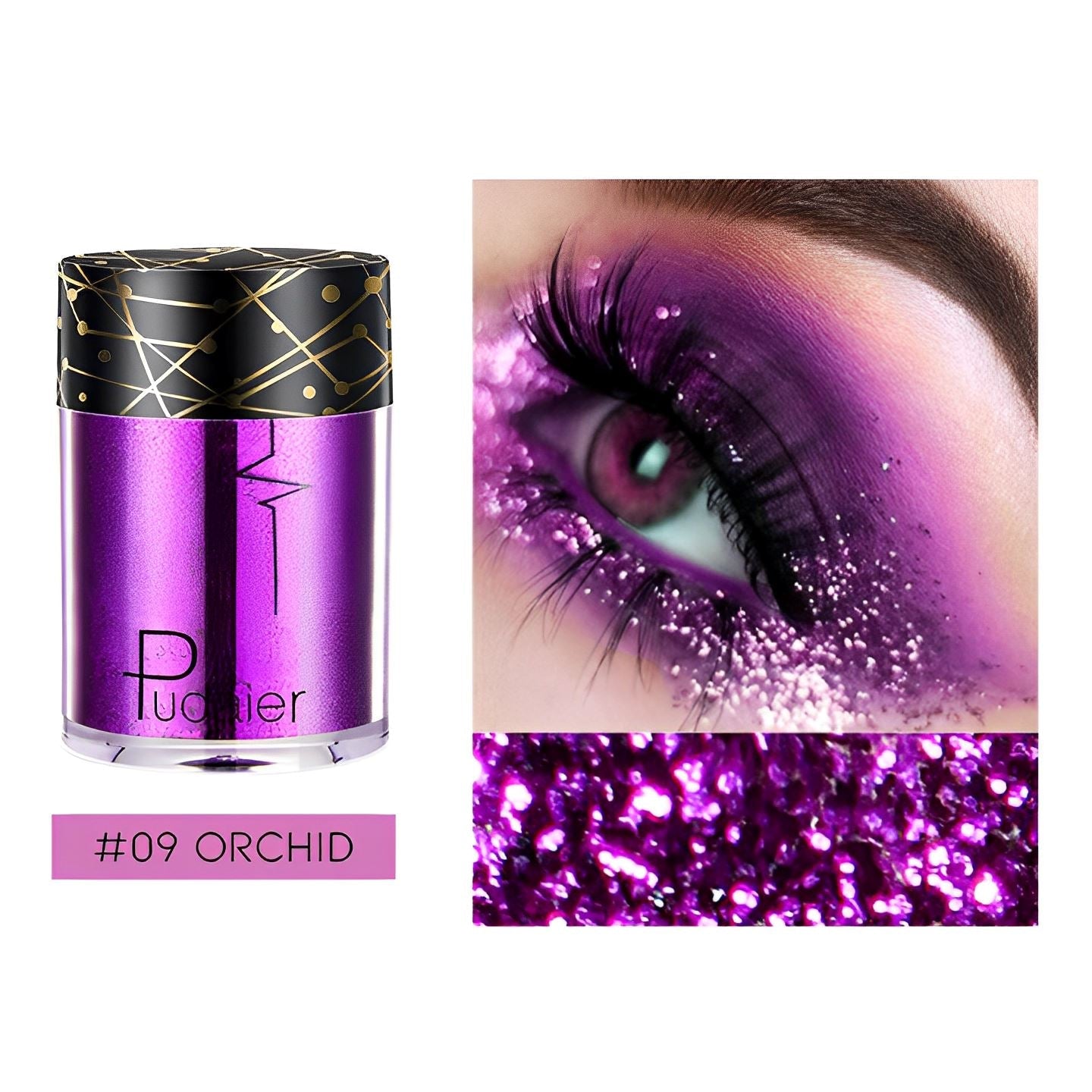 Single Shade High Shine Glitter Make-up Every Day And Night #09 Orchid 