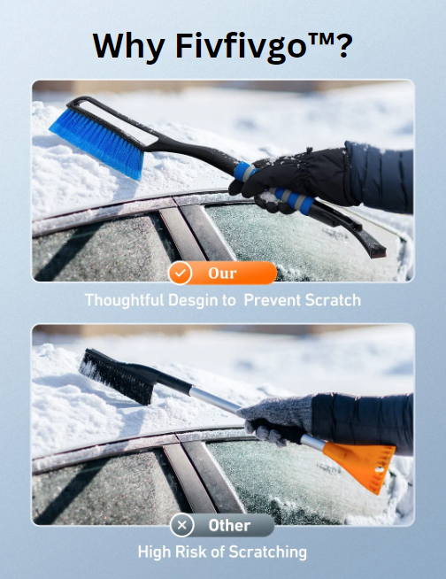 Fivfivgo™ 2-in-1 Detachable Ice Scraper Snow Brush