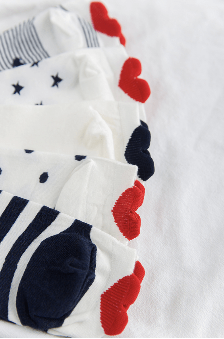 Novelty Ankle Heart Socks (5 Pairs)