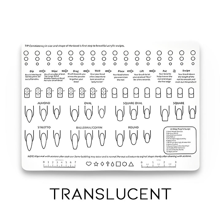 Reusable Acrylic Nail Art Practice Sheet Nail Every Day And Night Translucent 