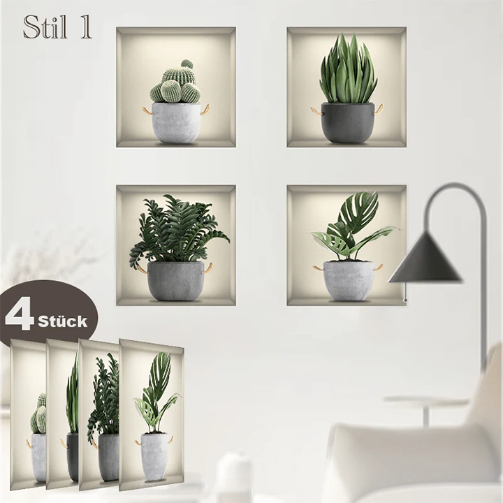 Selbstklebende 3D-Pflanzen-Wandaufkleber