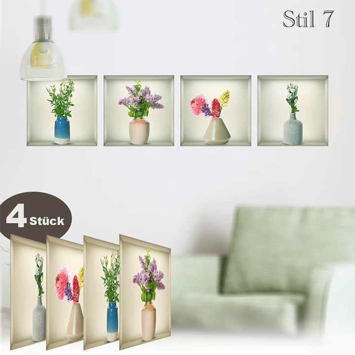 Selbstklebende 3D-Pflanzen-Wandaufkleber