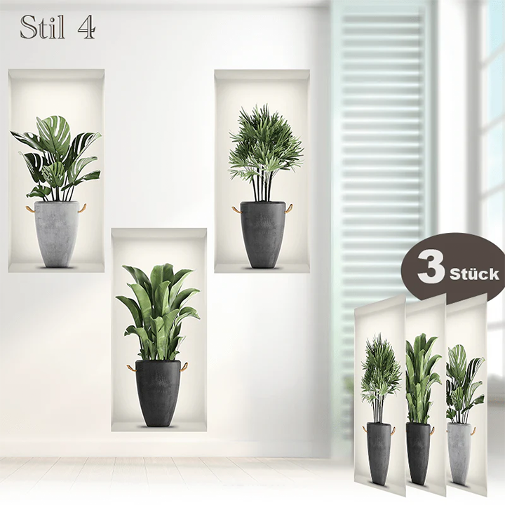 Selbstklebende 3D-Pflanzen-Wandaufkleber