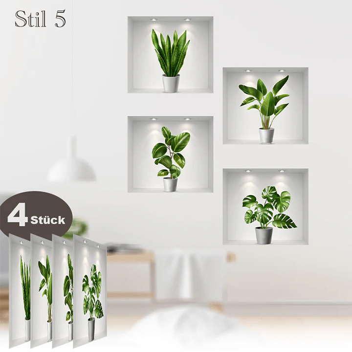 Selbstklebende 3D-Pflanzen-Wandaufkleber