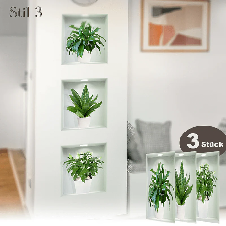 Selbstklebende 3D-Pflanzen-Wandaufkleber