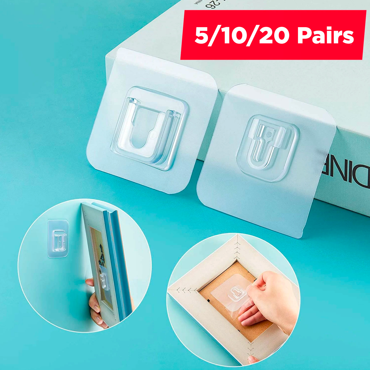 Transparent Double-sided Adhesive Wall Hooks