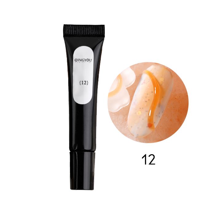 3D Korean Style Nail Gel Nail Every Day And Night 12 Orange 