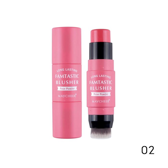 Multi-Use Creamy Blush Stick With Brush Make-up Every Day And Night 02 Rose Powder 1pc 