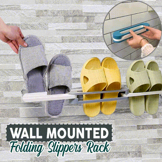 Wall Mounted Folding Slippers Rack