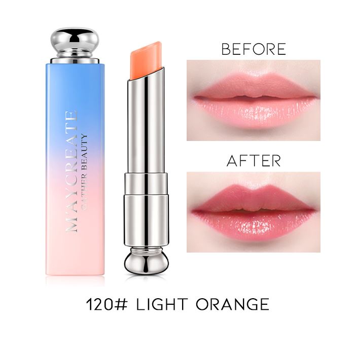 Color Changing Moisturizing Lip Balm Make-up Every Day And Night 120# Light Orange 1pc 