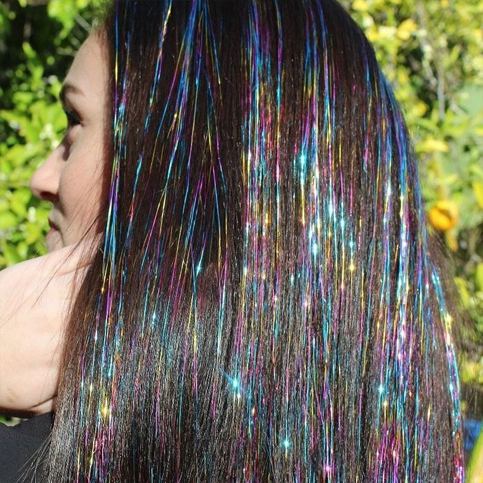 DIY Colorful Tinsel Hair (4 packs set) Hair Styling Tools Every Day And Night 