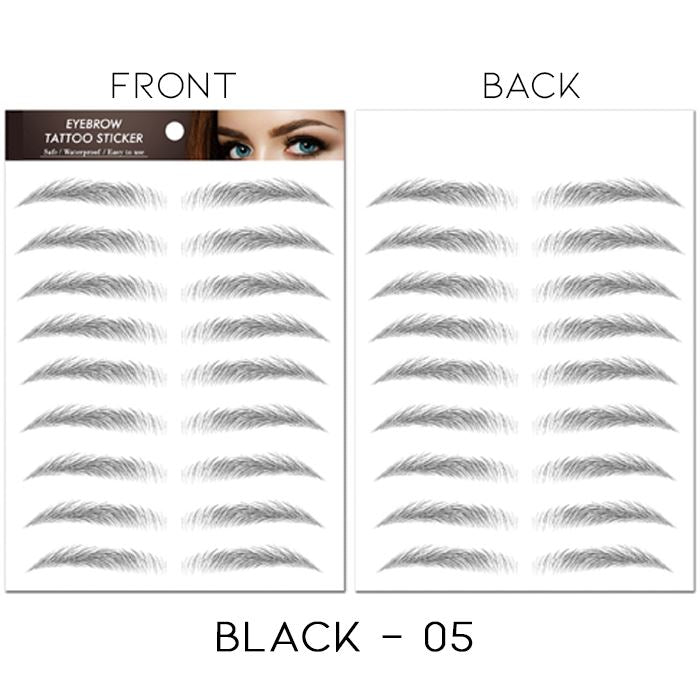 Waterproof Realistic Eyebrows Tattoo Sticker Make-up Every Day And Night Black 05 1 Set