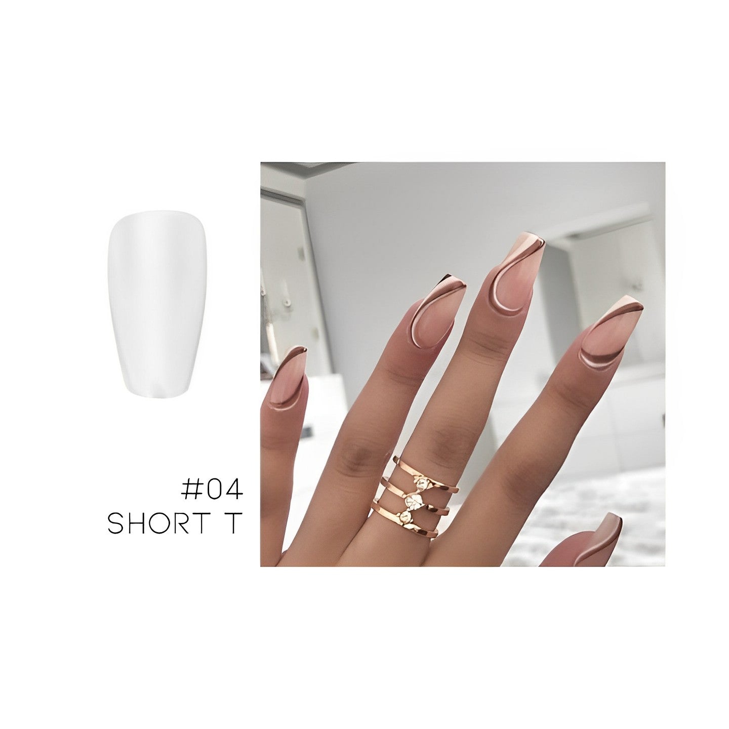 Ultra Thin Realistic False Nails Extension Nail Every Day And Night #04 Short T 1 Set 