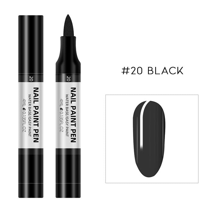 Easy Nail Polish Paint On Pen Nail Every Day And Night #20 Black 