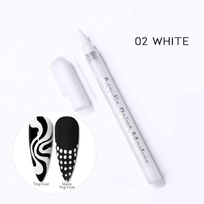Nail Art Graffiti Pen Nail Every Day And Night 02 White 1pc 
