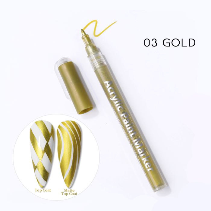 Nail Art Graffiti Pen Nail Every Day And Night 03 Gold 1pc 