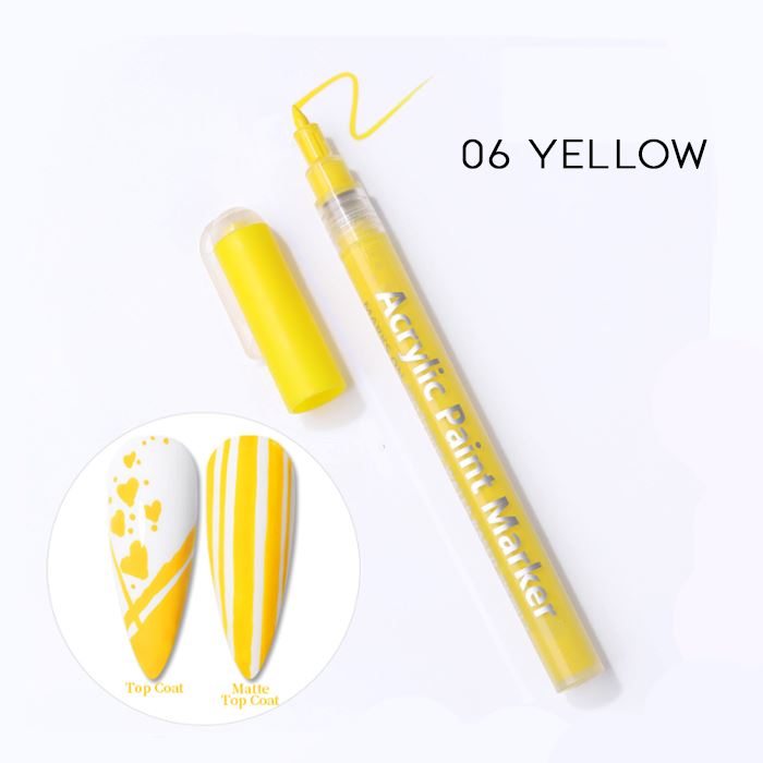 Nail Art Graffiti Pen Nail Every Day And Night 06 Yellow 1pc 