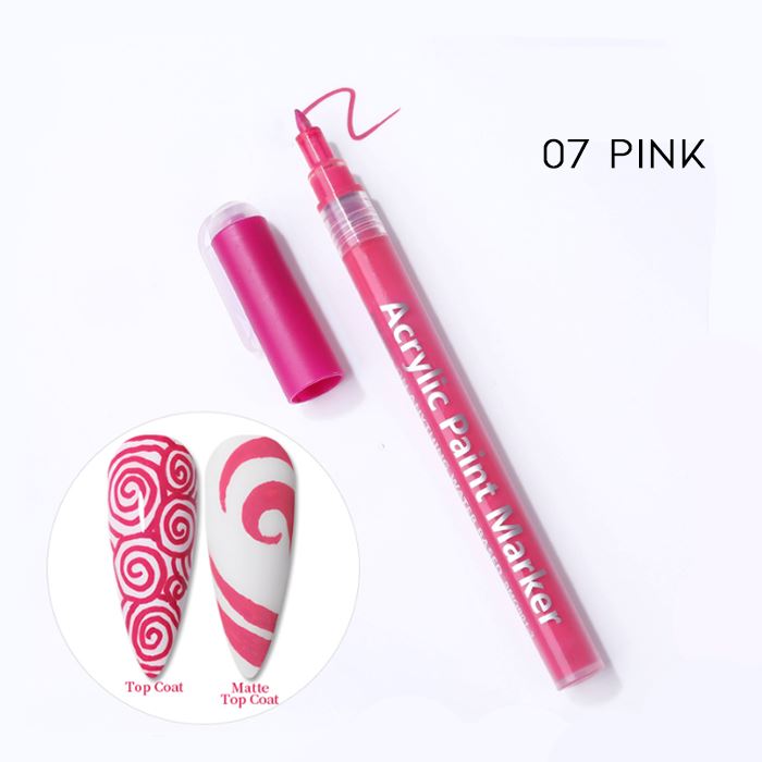 Nail Art Graffiti Pen Nail Every Day And Night 07 Pink 1pc 