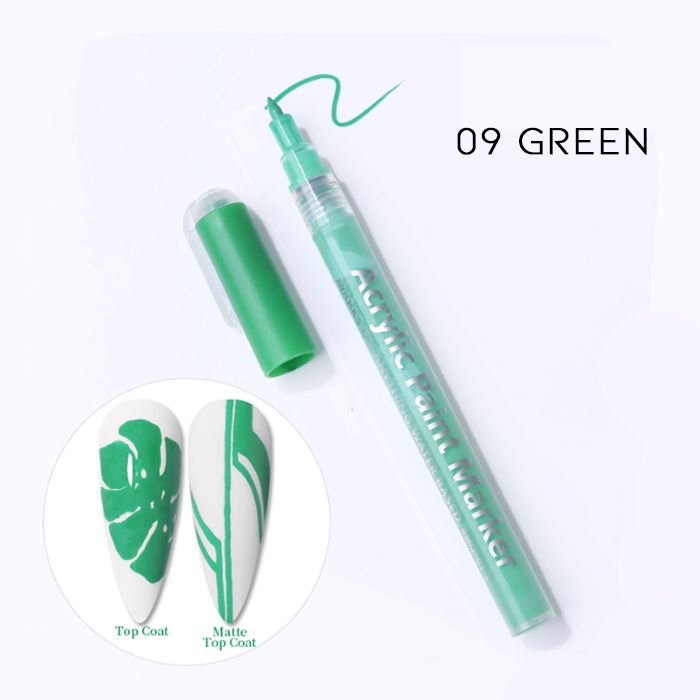 Nail Art Graffiti Pen Nail Every Day And Night 09 Green 1pc 