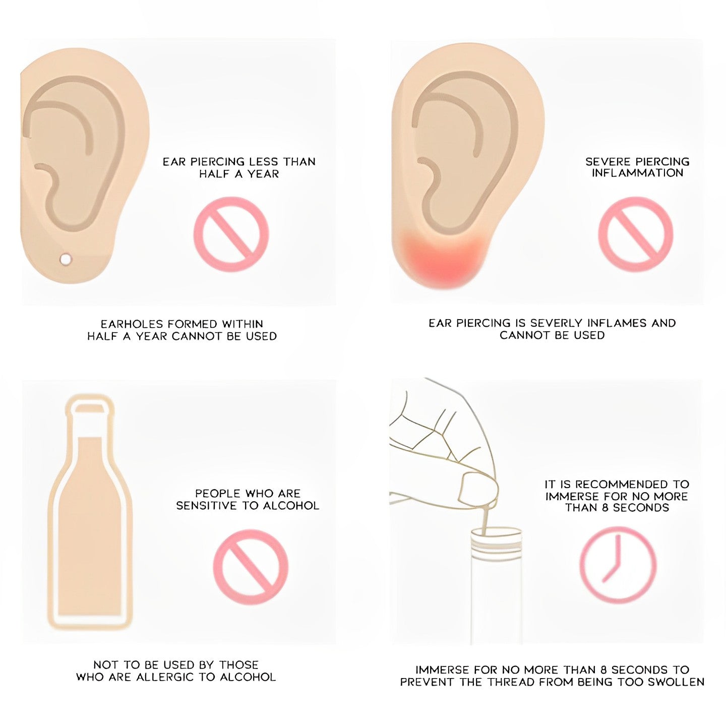 Ear Piercing Hole Cleaner Personal Care Every Day And Night 