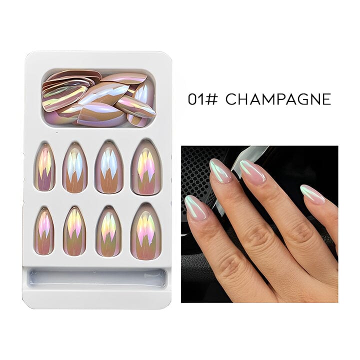 Ready to Go Semi-Transparent Chrome Nail False Nail