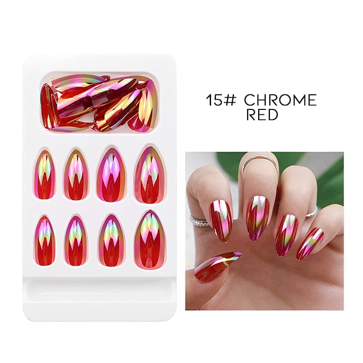Ready to Go Semi-Transparent Chrome Nail False Nail