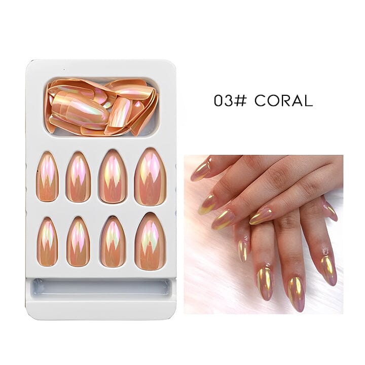 Ready to Go Semi-Transparent Chrome Nail False Nail