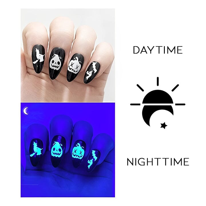 Halloween Glow in the Dark Nail Art Sticker 12pcs Set Nail Every Day And Night 