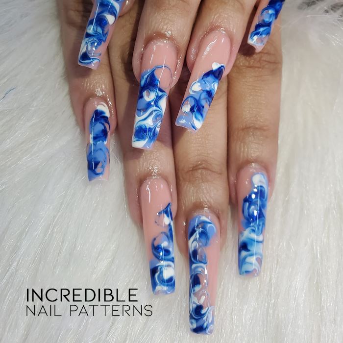 Watercolor Style Gel Nail Liquid Nail Every Day And Night 