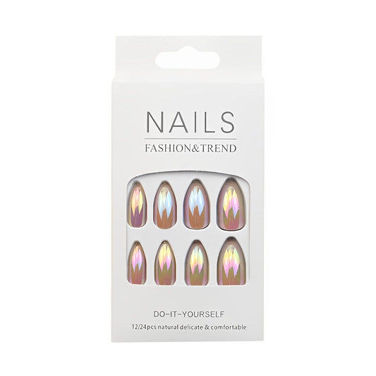 Ready to Go Semi-Transparent Chrome Nail False Nail Nail Every Day And Night 01# Champagne 