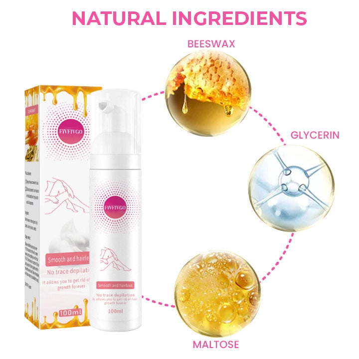 Mousse dépilatoire à la cire d'abeille Fivfivgo™ SmoothSweep