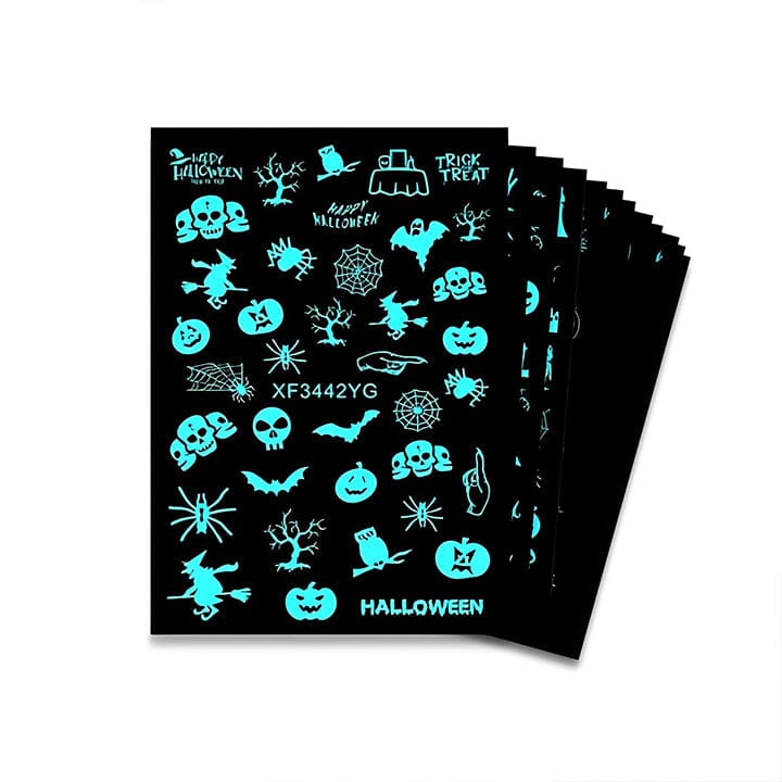 Halloween Glow in the Dark Nail Art Sticker 12pcs Set Nail Every Day And Night 