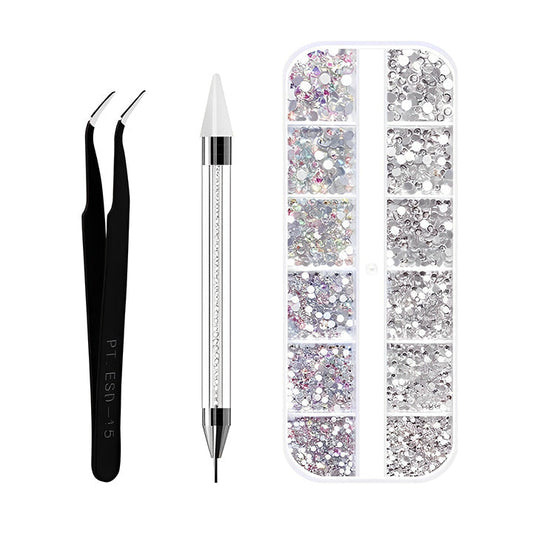 Perfect Stick-On Nail Diamond Tool Set Nail Every Day And Night White 