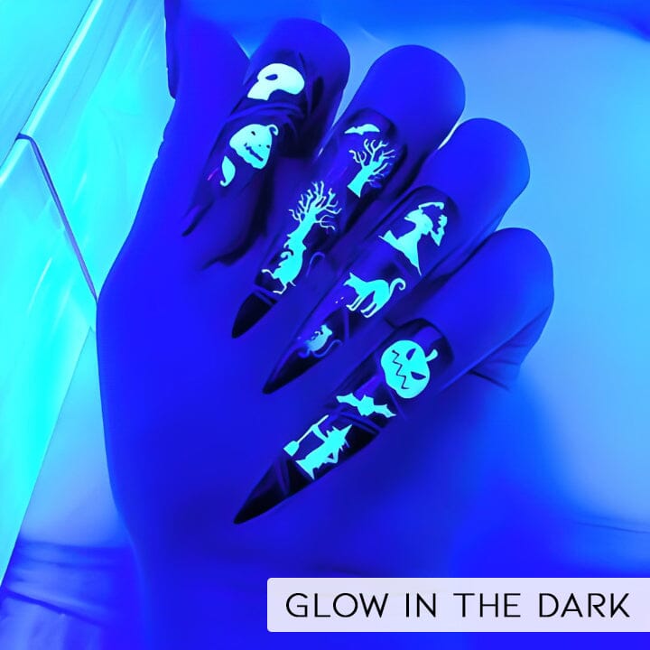 Halloween Glow in the Dark Nail Art Sticker 12pcs Set Nail Every Day And Night 