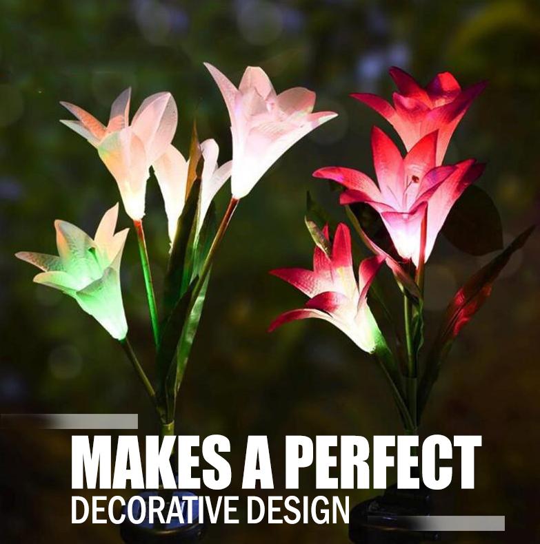 Lily Solar Garden Stake Lights (Pack of 4 Lilies)