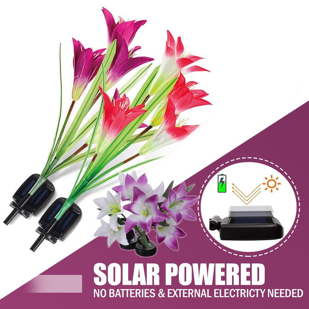 Lily Solar Garden Stake Lights (Pack of 4 Lilies)