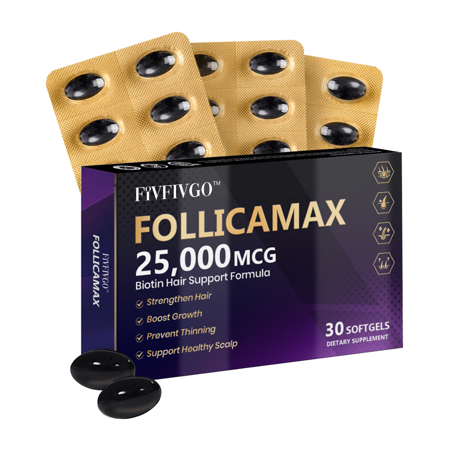 Fivfivgo™ FollicaMax 25,000 MCG Haarwuchs-Unterstützungs-Kapseln