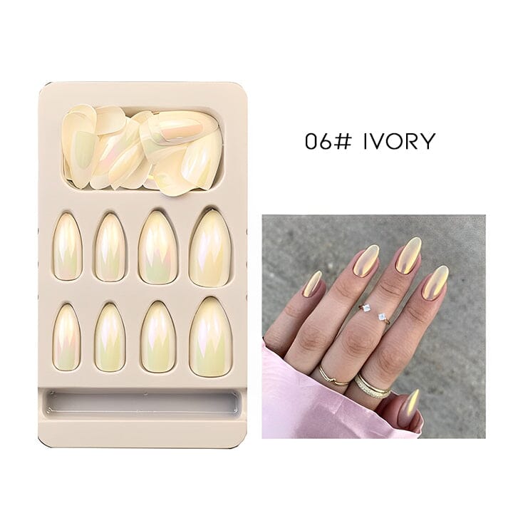 Ready to Go Semi-Transparent Chrome Nail False Nail