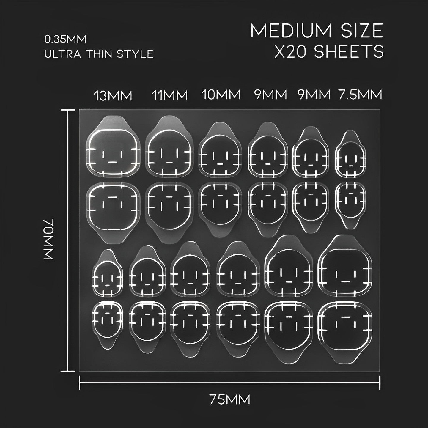 Ultra Thin SuperStick False Nails Adhesive Tabs Nail Every Day And Night M Size 20pcs (50% OFF) $8.50 each 