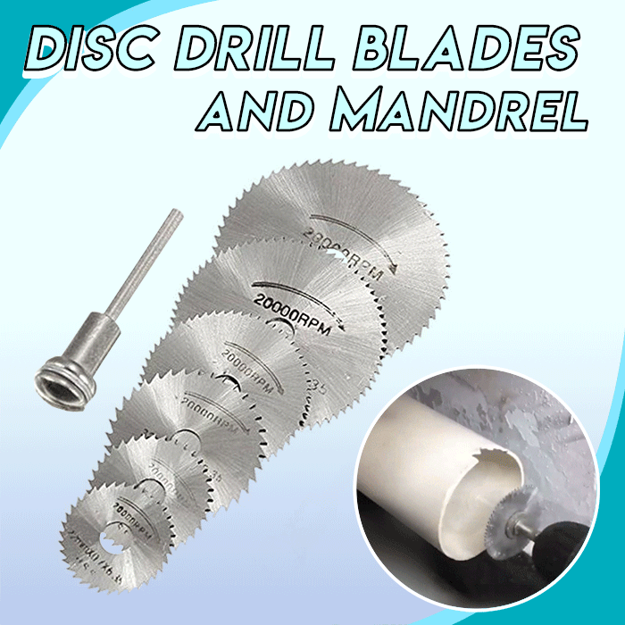 Disc Drill Blades and Mandrel (6pcs Set)
